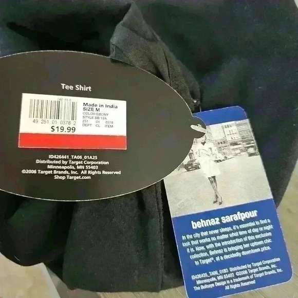 Behnaz Sarafpour black tshirt with bejeweled Neckline M - Picture 4 of 4